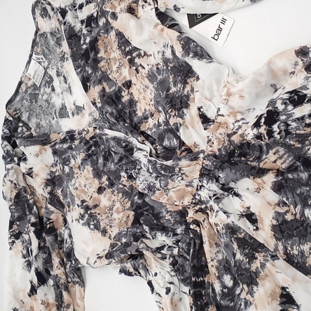 Bar III Wet'N Wild Romper Swim Cover-up Tie Dye Black Multicolor‎ M